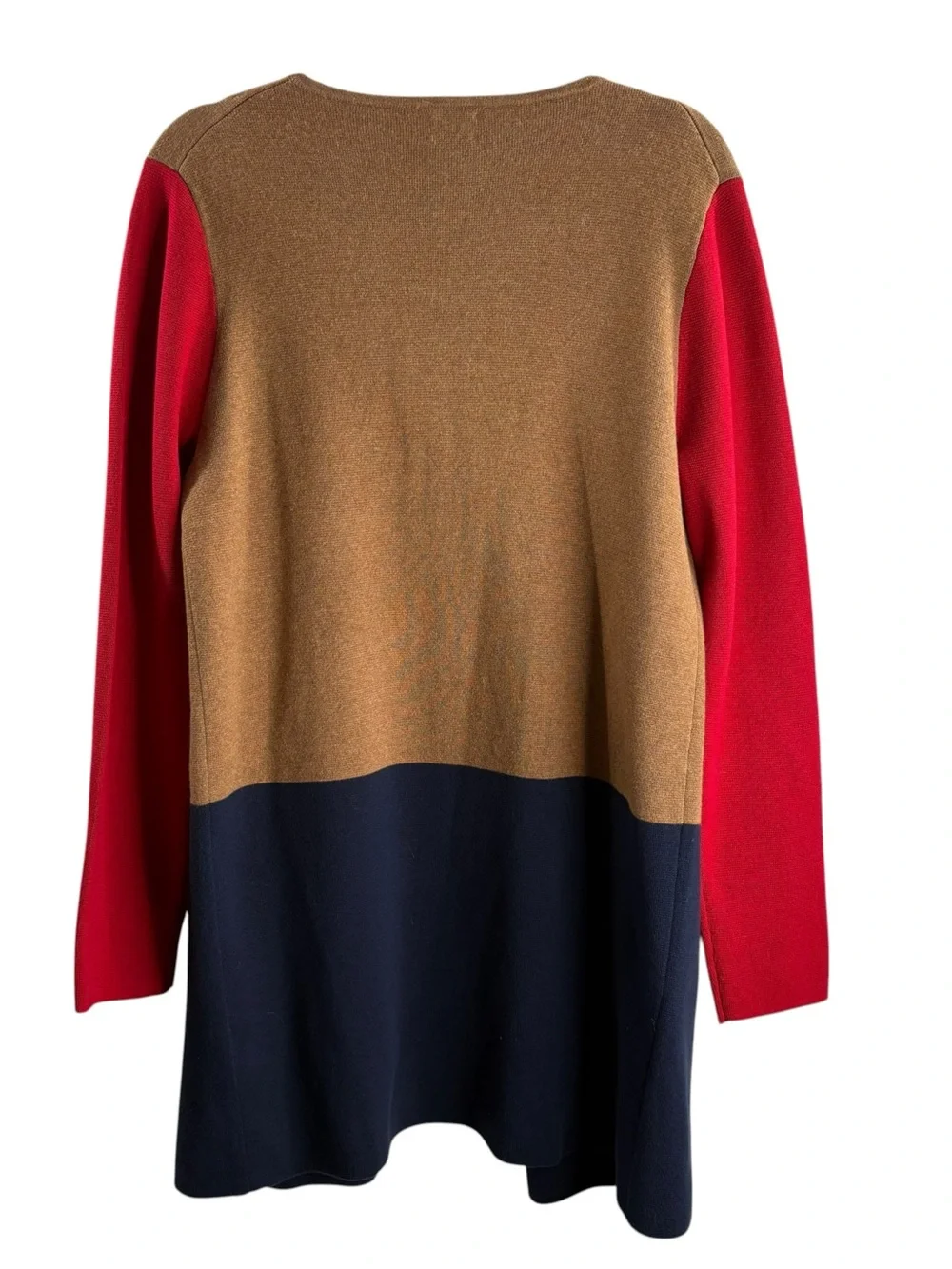 J. Crew Colorblock Open-Front Women's Sweater Cardigan Red, Camel, Navy $108